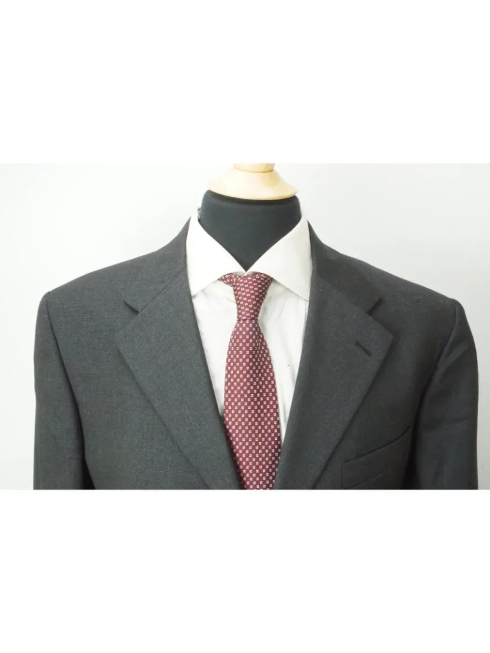 Burberry London Woven Dark Gray Wool 2 Pc Suit Jacket Pants Sz 44S BRAND NEW